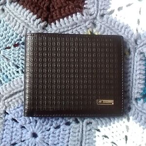 Men's Textured Dark Brown Leather Card & Key Holder Wallet